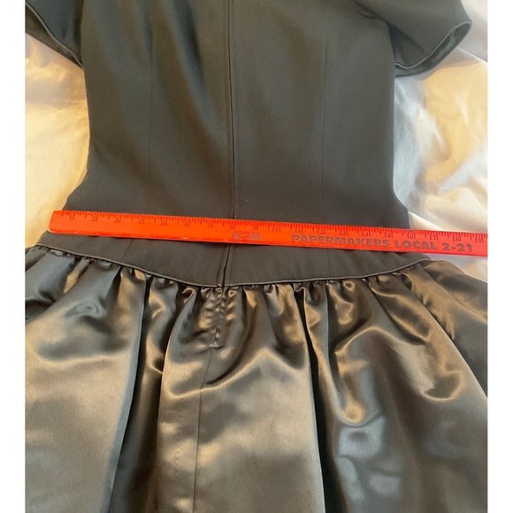 Morton Myles Gorgeous Black Vintage Dress Bows Rhinestones Size 10 Short Sleeve - Picture 11 of 14